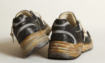 Dad-Star en résille et nappa noirs avec étoile gris froid