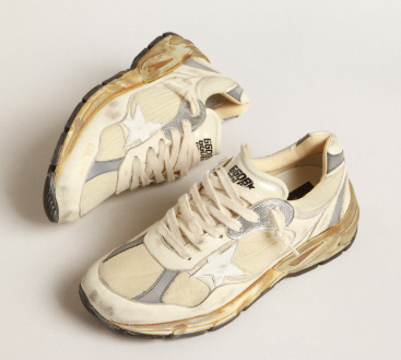 Dad-Star en nylon et nappa beiges avec étoile en cuir blanc