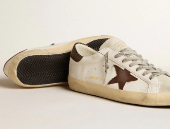 Super-Star d’origine biologique avec étoile en toile et contrefort en cuir marron foncé