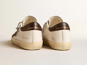 Super-Star d’origine biologique avec étoile en toile et contrefort en cuir marron foncé