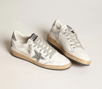 Ball Star femme en nappa avec étoile blanche et contrefort pailleté