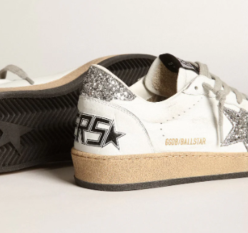 Ball Star femme en nappa avec étoile blanche et contrefort pailleté