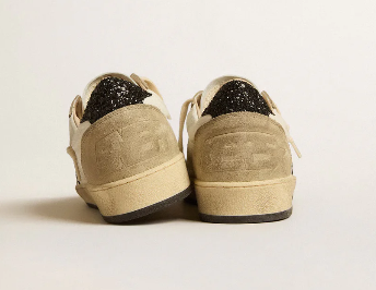 Ball Star en cuir nappa et daim avec étoile et contrefort à paillettes noires