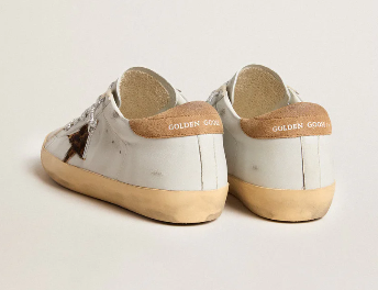 Super-Star en nappa avec étoile en cuir façon poulain et contrefort en daim