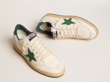 Ball Star Wishes pour femme en cuir nappa blanc avec étoile et contrefort en cuir vert