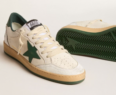 Ball Star Wishes pour femme en cuir nappa blanc avec étoile et contrefort en cuir vert
