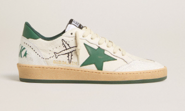 Ball Star Wishes pour femme en cuir nappa blanc avec étoile et contrefort en cuir vert