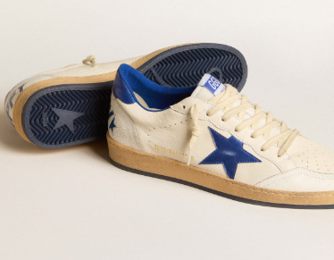 Ball Star Wishes pour femme en cuir nappa blanc avec étoile et contrefort bleuet