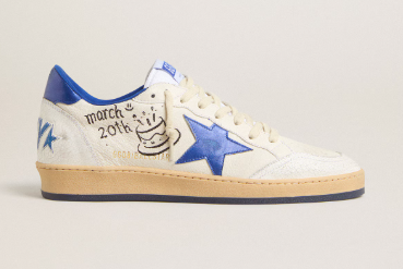 Ball Star Wishes pour femme en cuir nappa blanc avec étoile et contrefort bleuet