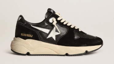 Running Sole homme en nappa et daim noirs avec étoile blanche