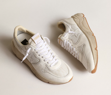 Running Sole homme en résille et nappa blancs