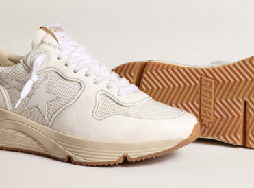 Running Sole homme en résille et nappa blancs