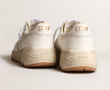 Running Sole homme en résille et nappa blancs