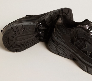 Lightstar Homme avec tige en cuir et mesh noirs et étoile noire