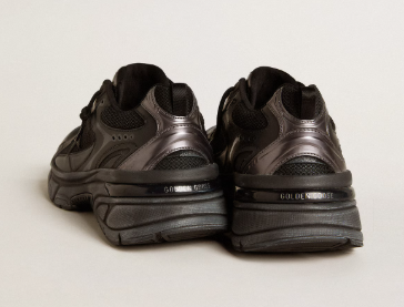 Lightstar Homme avec tige en cuir et mesh noirs et étoile noire