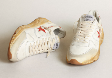 Running Sole homme avec étoile et contrefort en cuir à imprimé rouge