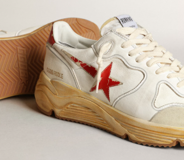 Running Sole homme avec étoile et contrefort en cuir à imprimé rouge