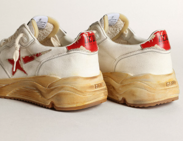 Running Sole homme avec étoile et contrefort en cuir à imprimé rouge