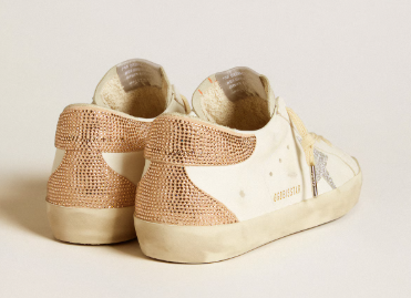 Super-Star femme en cuir avec étoile et contrefort en cristaux Swarovski