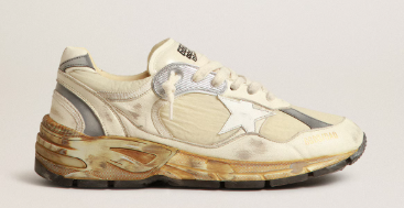 Dad-Star en nylon et nappa beiges avec étoile en cuir blanc