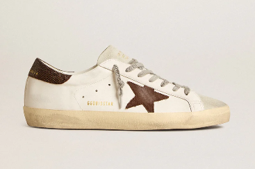 Super-Star d’origine biologique avec étoile en toile et contrefort en cuir marron foncé