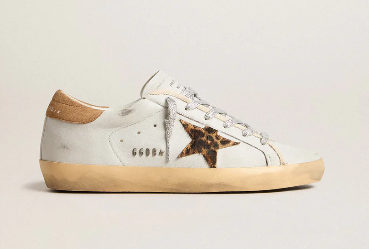 Super-Star en nappa avec étoile en cuir façon poulain et contrefort en daim