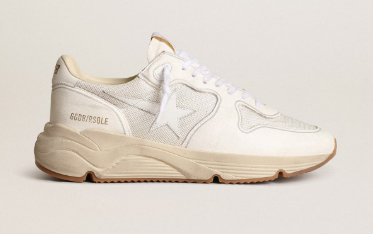 Running Sole homme en résille et nappa blancs