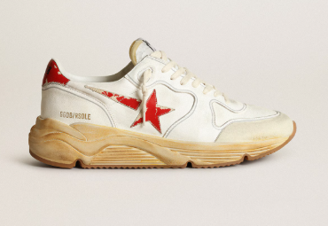 Running Sole homme avec étoile et contrefort en cuir à imprimé rouge