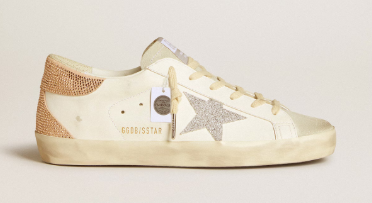 Super-Star femme en cuir avec étoile et contrefort en cristaux Swarovski